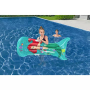 Trade Shop - Materassino Gonfiabile Sirenetta 158x81 Cm Con Maniglie Per Bambine Piscina 9101f -