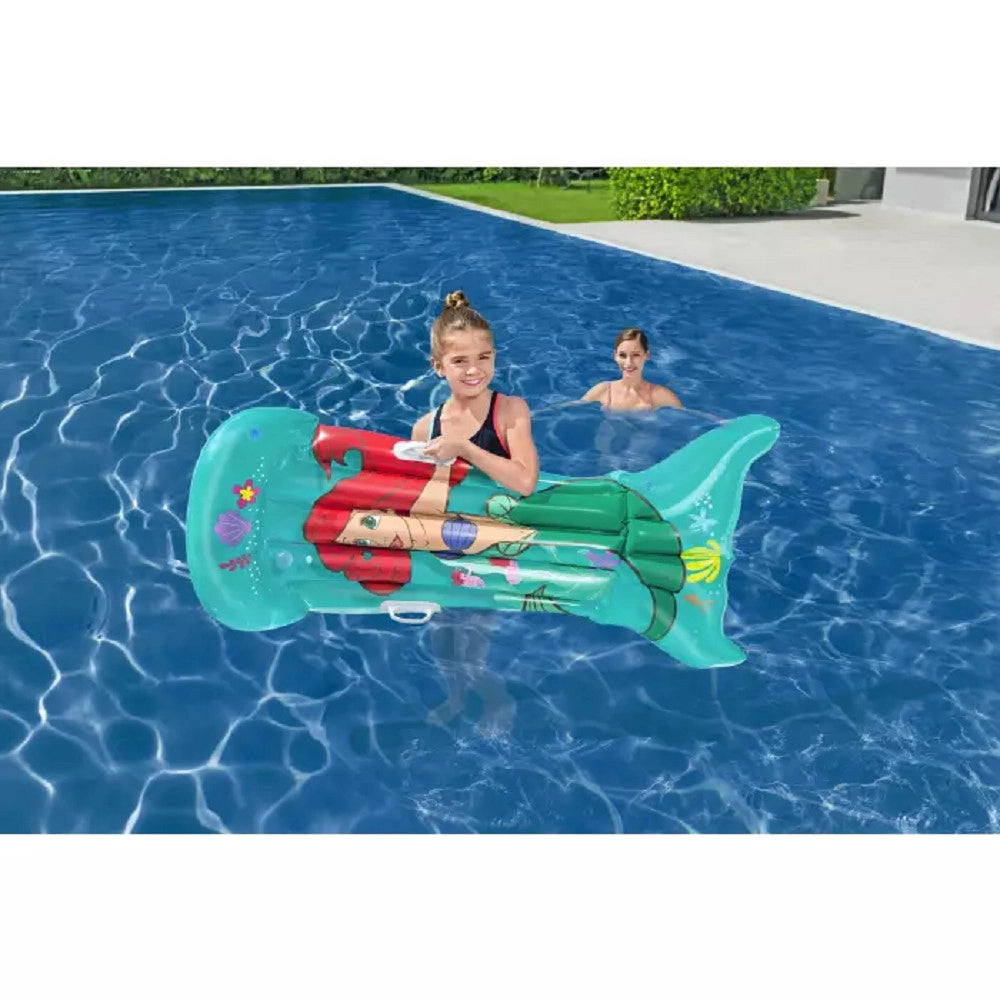 Trade Shop - Materassino Gonfiabile Sirenetta 158x81 Cm Con Maniglie Per Bambine Piscina 9101f -