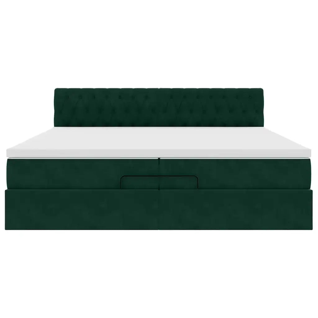 Struttura Letto Pouf con Materasso 200x200 cm in Velluto 3311870