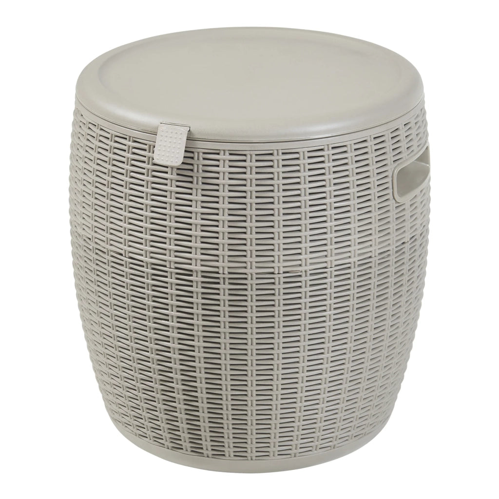 Sgabello da giardino con refrigeratore 44 x 40 cm marrone chiaro 03_0011102