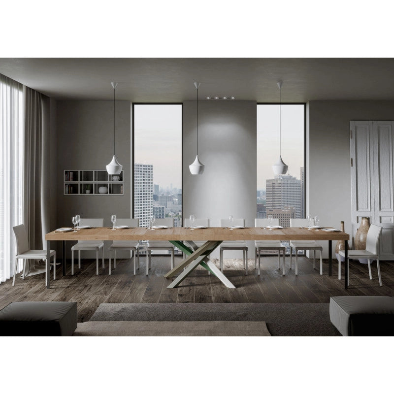 Tavolo allungabile 160/420x90 cm Volantis Premium telaio Multicolore 4/A - Quercia Natura
