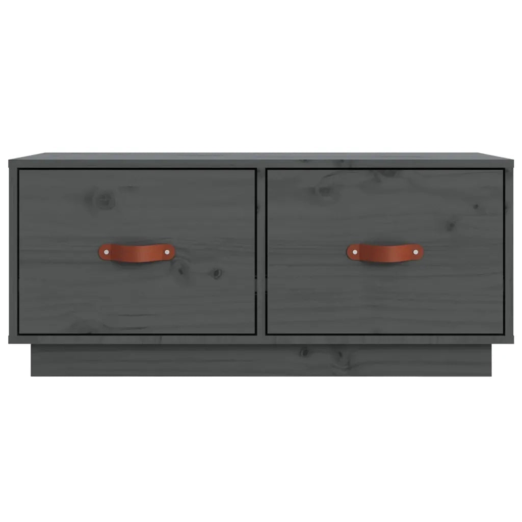 Mobile Porta TV Grigio 80x34x35 cm in Legno Massello di Pino 818242