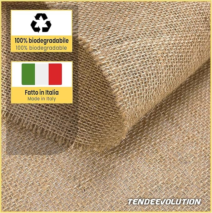 Tessuto Juta Naturale Premium - 330g/m², Altezza 1,40m - Vendita al Metro Lineare per Artigianato, Sartoria e Decorazione