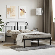 Giroletto con Testiera-Struttura Letto con testiera in Metallo Nero 120x190 cm 965174
