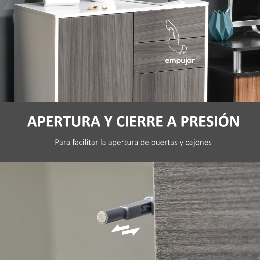 Armadio con 2 ante e 2 cassetti ¨C zephmum ¨C 79x36x74 cm Grigio
