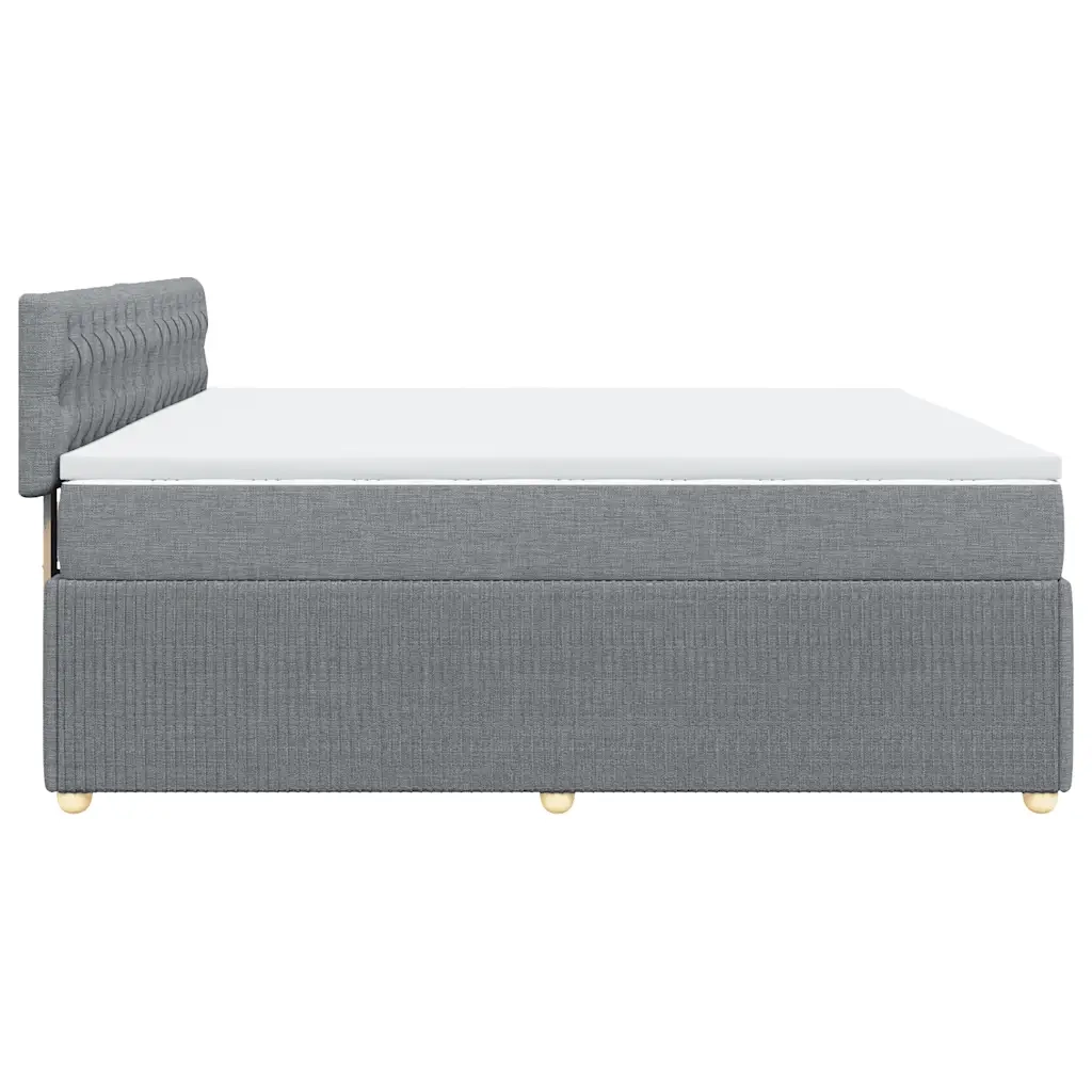 Giroletto a Molle con Materasso Grigio Chiaro 200x200cm Tessuto