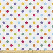 Tessuto geometrico per metro, punti pastello, tessuti di alta qualità per accessori per la casa, 5 m (148 x 500 cm), multicolore bianco