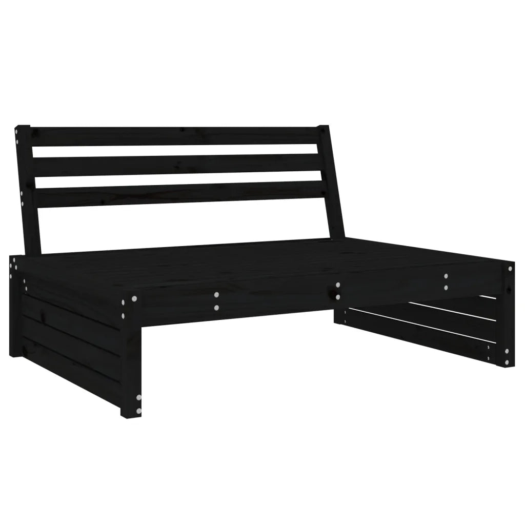 Set Salotto da Giardino 2 pz Nero in Legno Massello di Pinocod mxl 117950