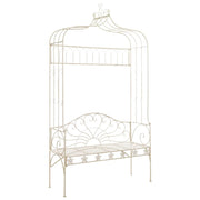 Panca da giardino mobili da esterno terrazza 122 x 43 x 220 cm latta antica 02_0011217