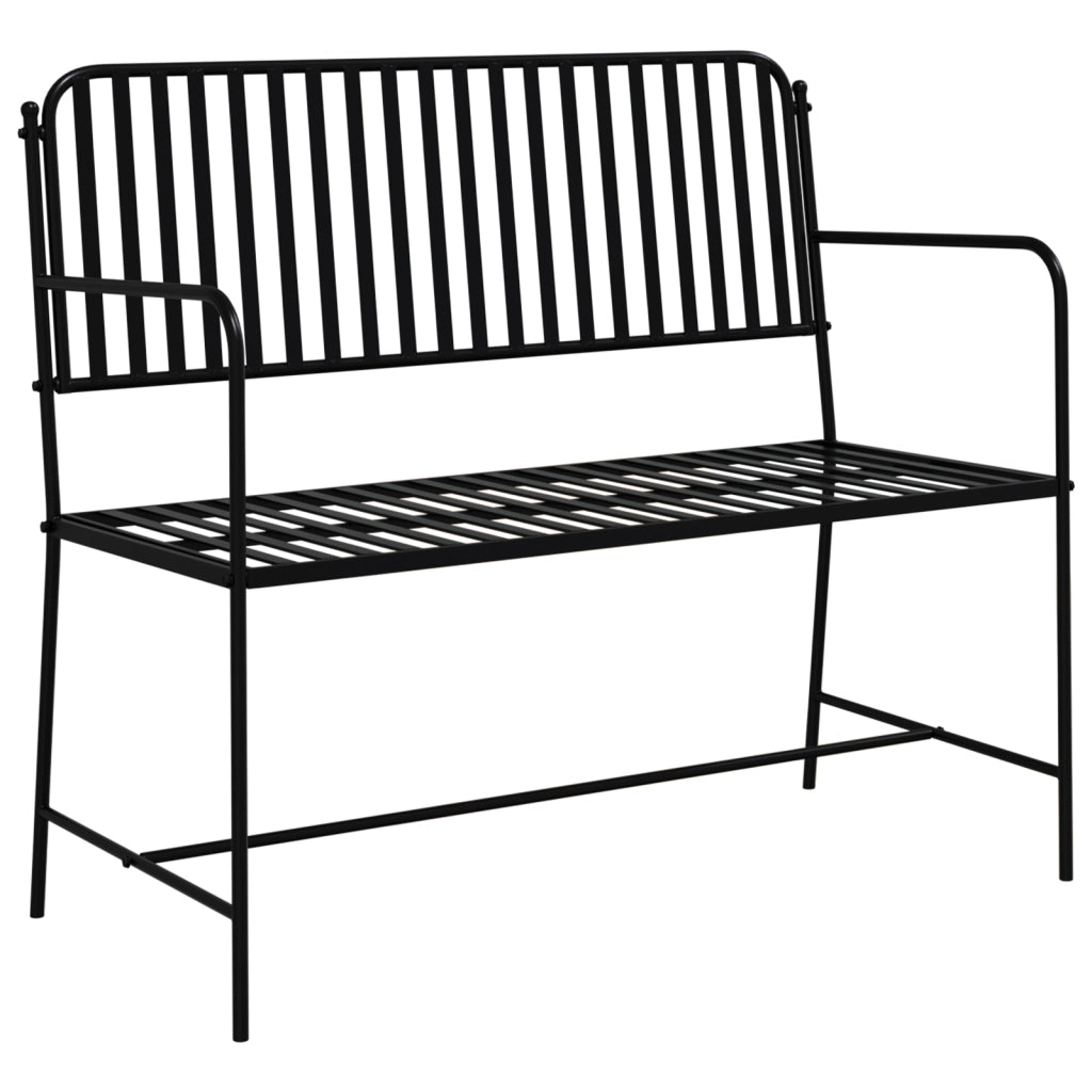 Panchina da Esterno Nera Metallo Standard Durevole