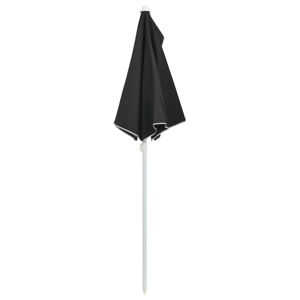 Ombrellone Semicircolare da Giardino-Ombrello da balcone con Palo 180x90 cm Nero