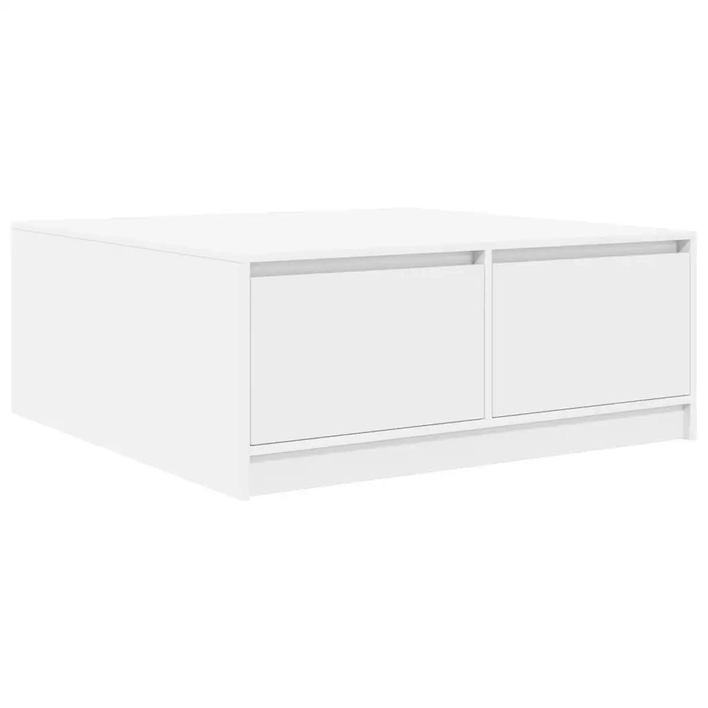 vidaXL Tavolino da Salotto con Cassetti Bianco 100x100x40 cm