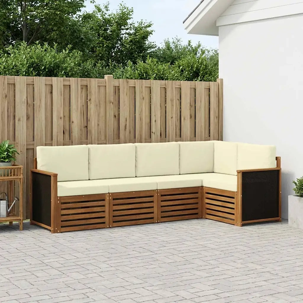 Set divano sezionale con cuscino 6 pcs Naturale e Crema