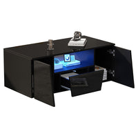 Tavolino irregolare - Xylo - 100x50cm LED 2 armadi nero