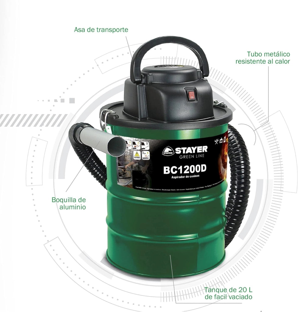 Bc 1200 D - Aspiratore Per Ceneri, Verde