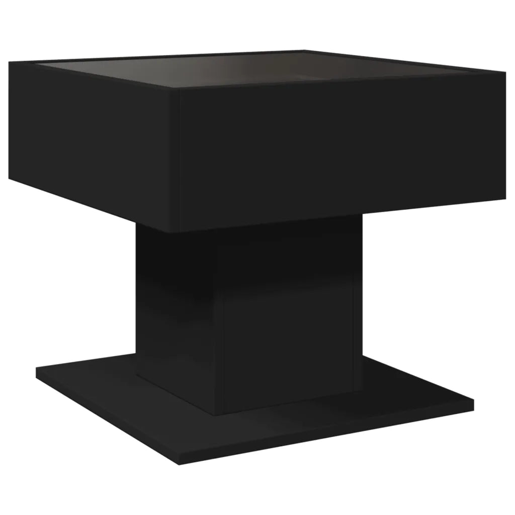 Tavolino Salotto con LED Nero 50x50x45 cm Legno Multistrato 847526