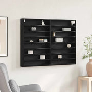 Vetrina A parete Rovere Nero 100 x 8,5 x 75 cm 869188
