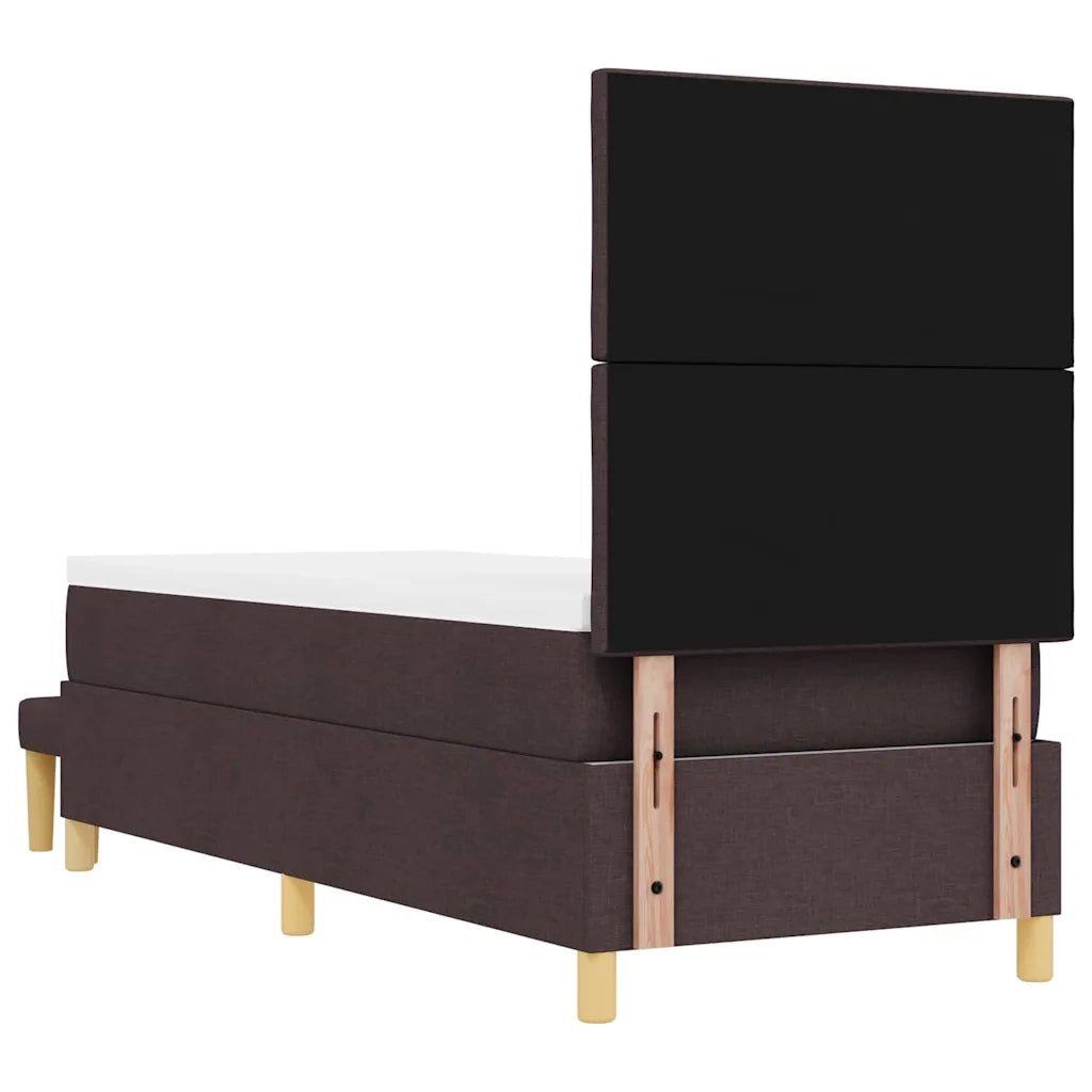 Letto a molle con materasso Marrone scuro 80 x 200 cm Tessuto 3344334