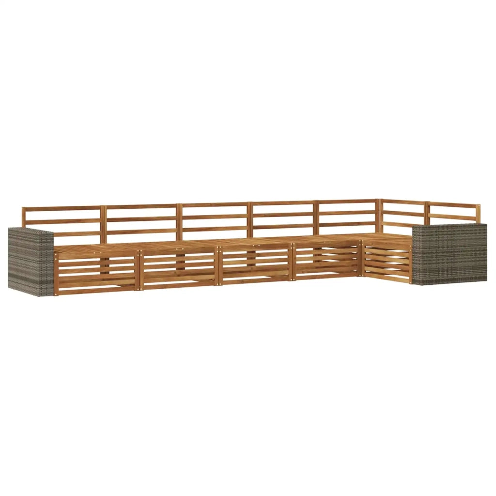 Set di divani da esterno 6 pcs Naturale 402 x 172,5 x 73 cm