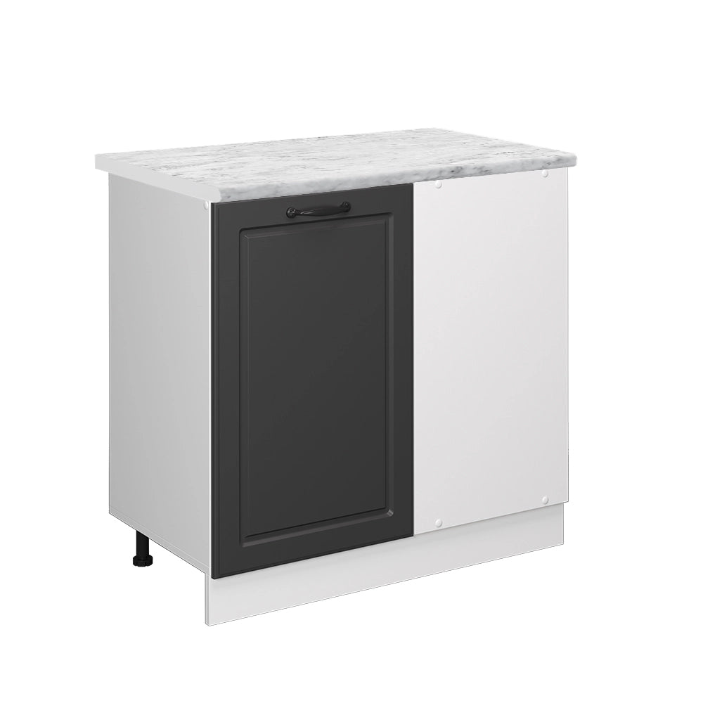 Vicco Mobile ad angolo cucina Antracite casa di campagna 86 cm PL Marmo