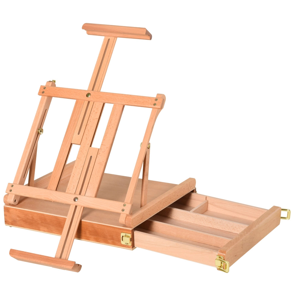 Tavolo da Pittura ¨C Zephmum ¨C Legno Naturale Pieghevole con Cassetto