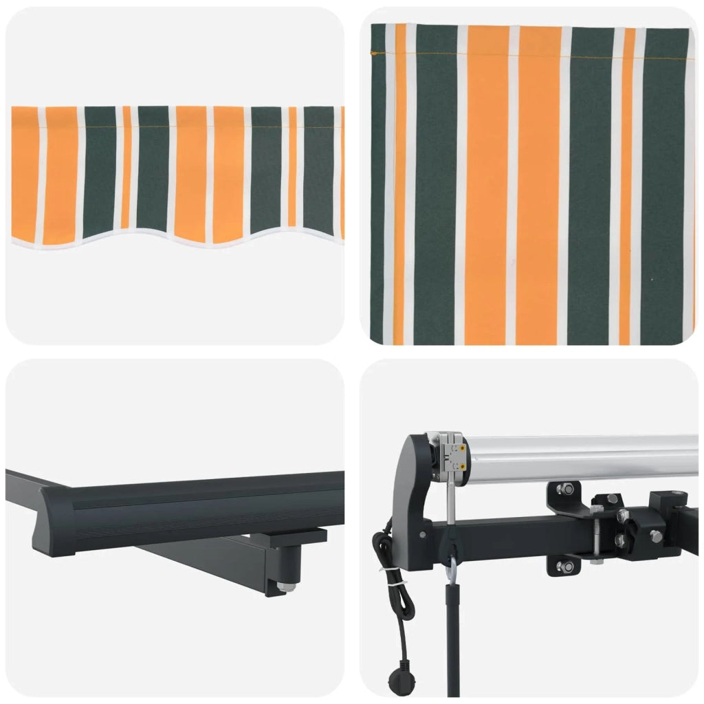 Tenda Retrattile Verde e giallo 450 × 350 cm 3331183