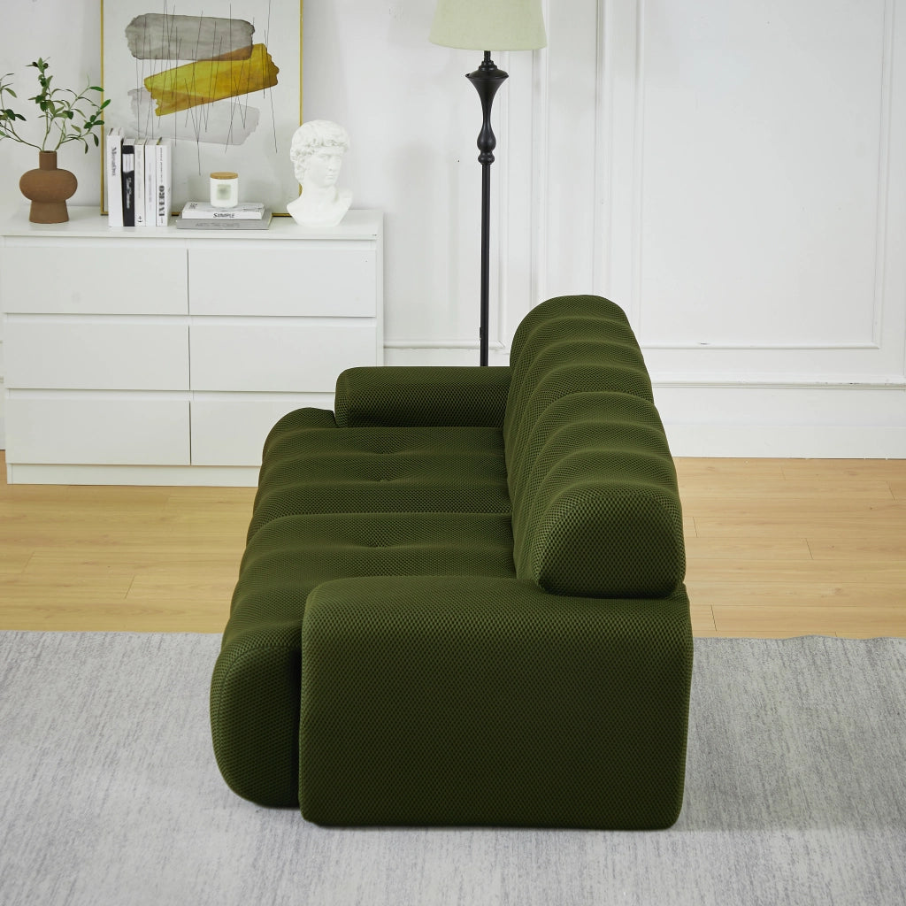 Divano 2 Posti Cloud con Braccioli Larghi ¨C MINIMAL ¨C Verde, Velluto, Design Moderno