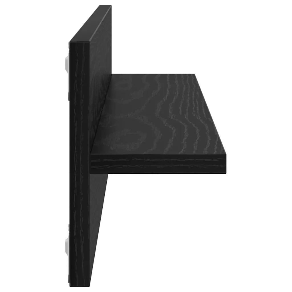 Scaffale da parete 2 pcs Rovere Nero 80 x 11,5 x 18 cm 875190