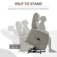 Poltrona Alzapersona Elettrica 1 Motore 75x93x110 cm in Microfibra Grigio