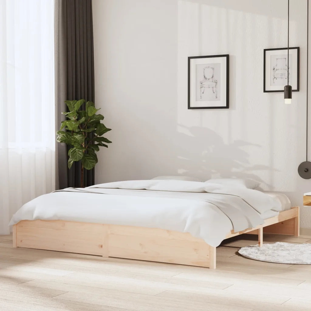 Giroletto senza Materasso-Struttura Letto in Legno Massello 200x200 cm 406592