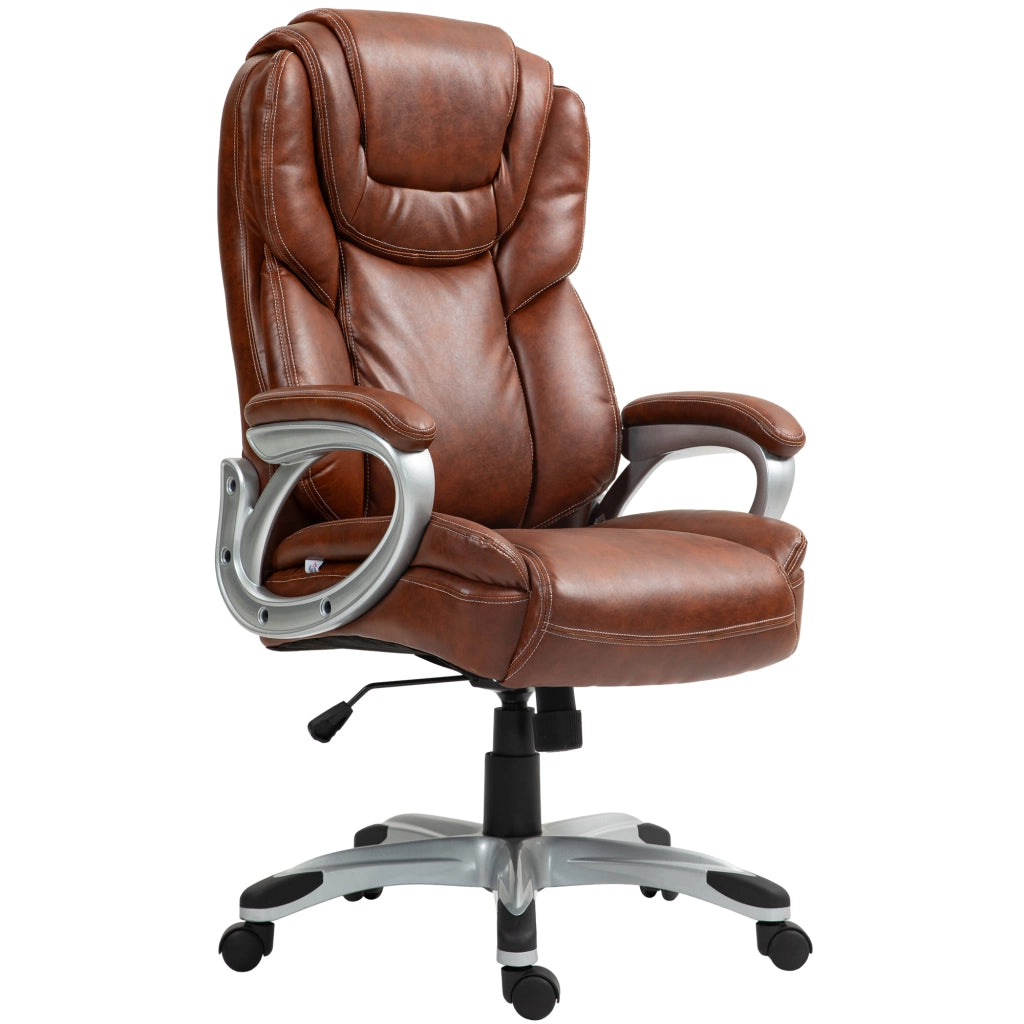 Sedia da ufficio con rotelle e basculante ¨C Zephmum ¨C Marrone 66x75.5x115.5-124.5 cm