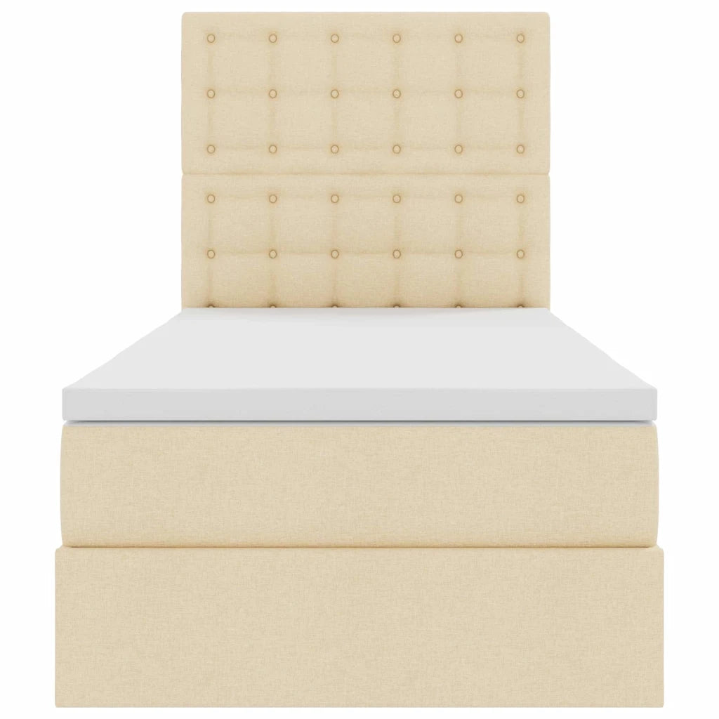 Letto con contenitore e materasso Crema 90 x 200 cm Poliestere