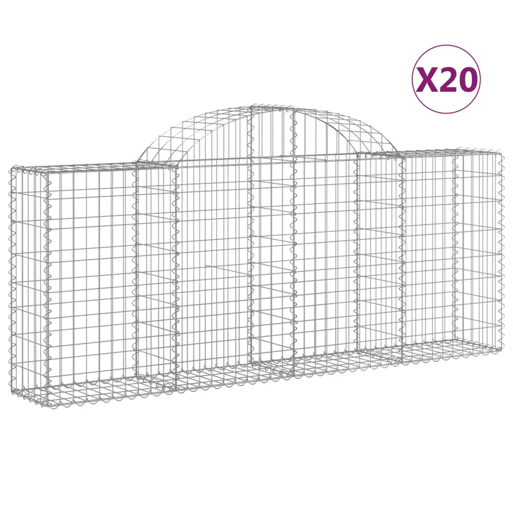 Cesti Gabbioni ad Arco 20 pz 200x30x80/100 cm Ferro Zincato 3146104