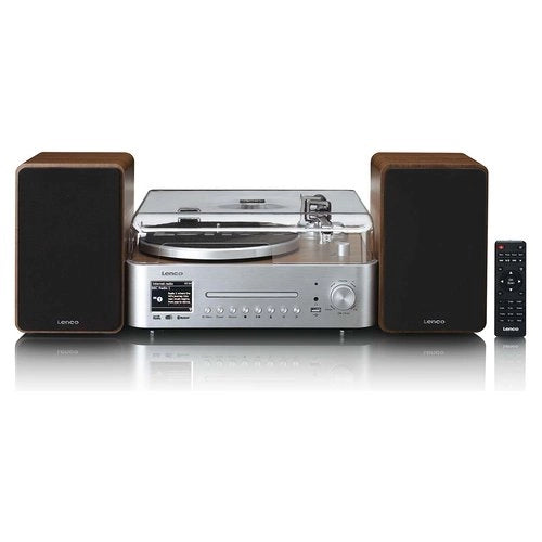 Compatto hi fi lenco mc series mc 860wdsi bluetooth wood e silver - 8711902093695
