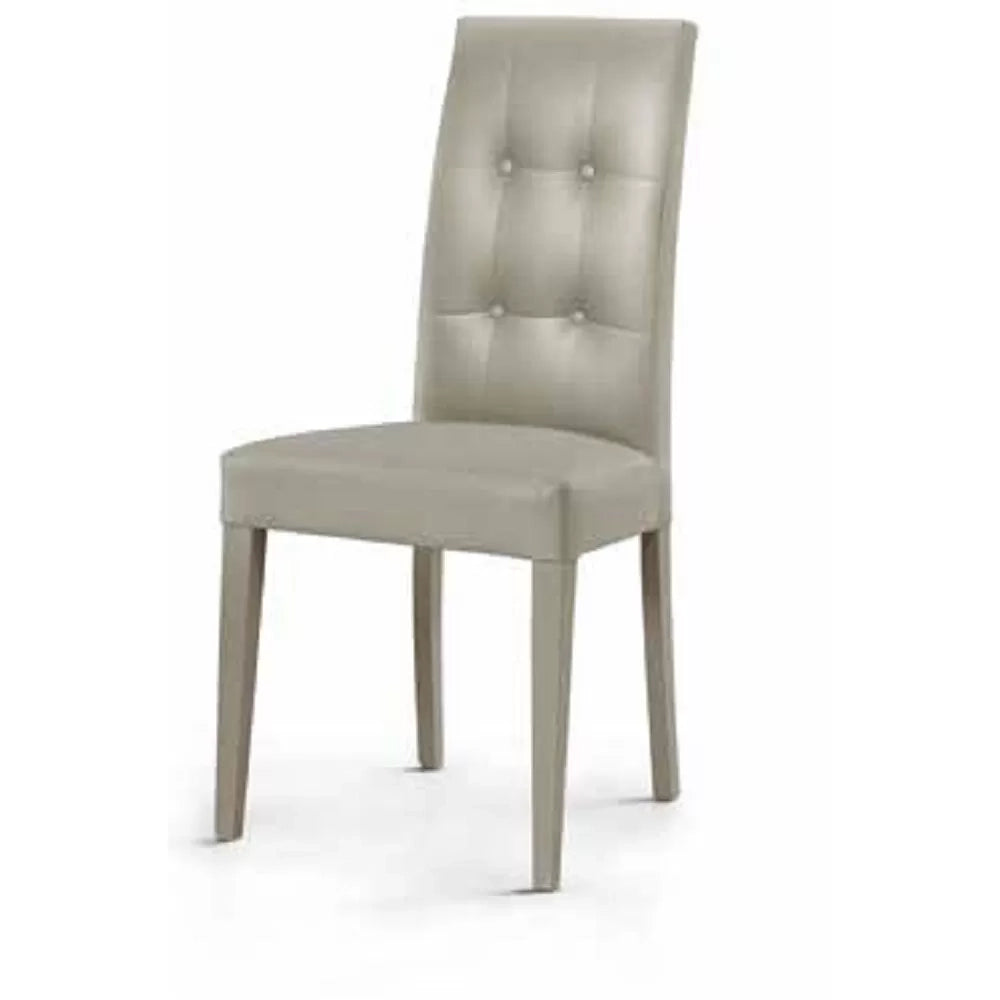 Set 2 sedie moderne in ecopelle 4 bottoni grigio (675) - Mobili 2G