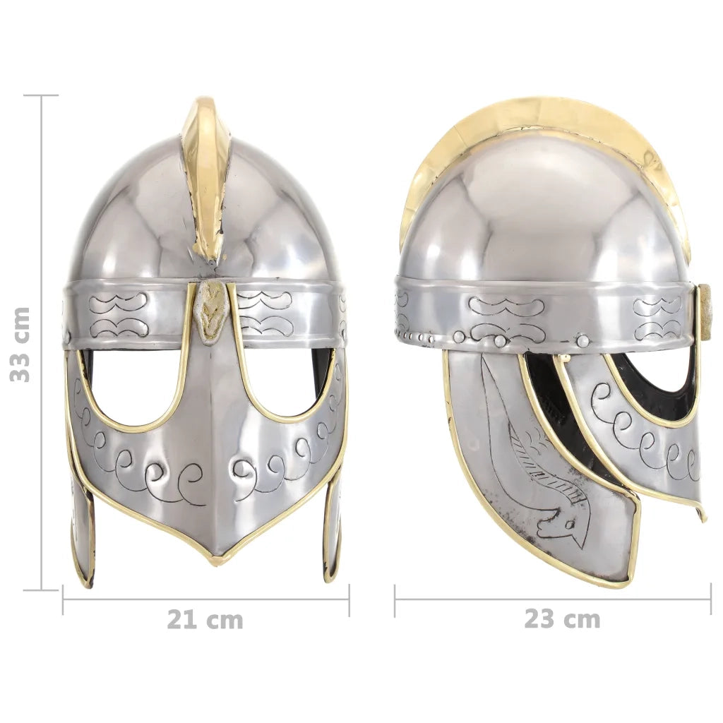 Elmo Beowulf Antico Replica LARP Argento in Acciaio CFW2037082