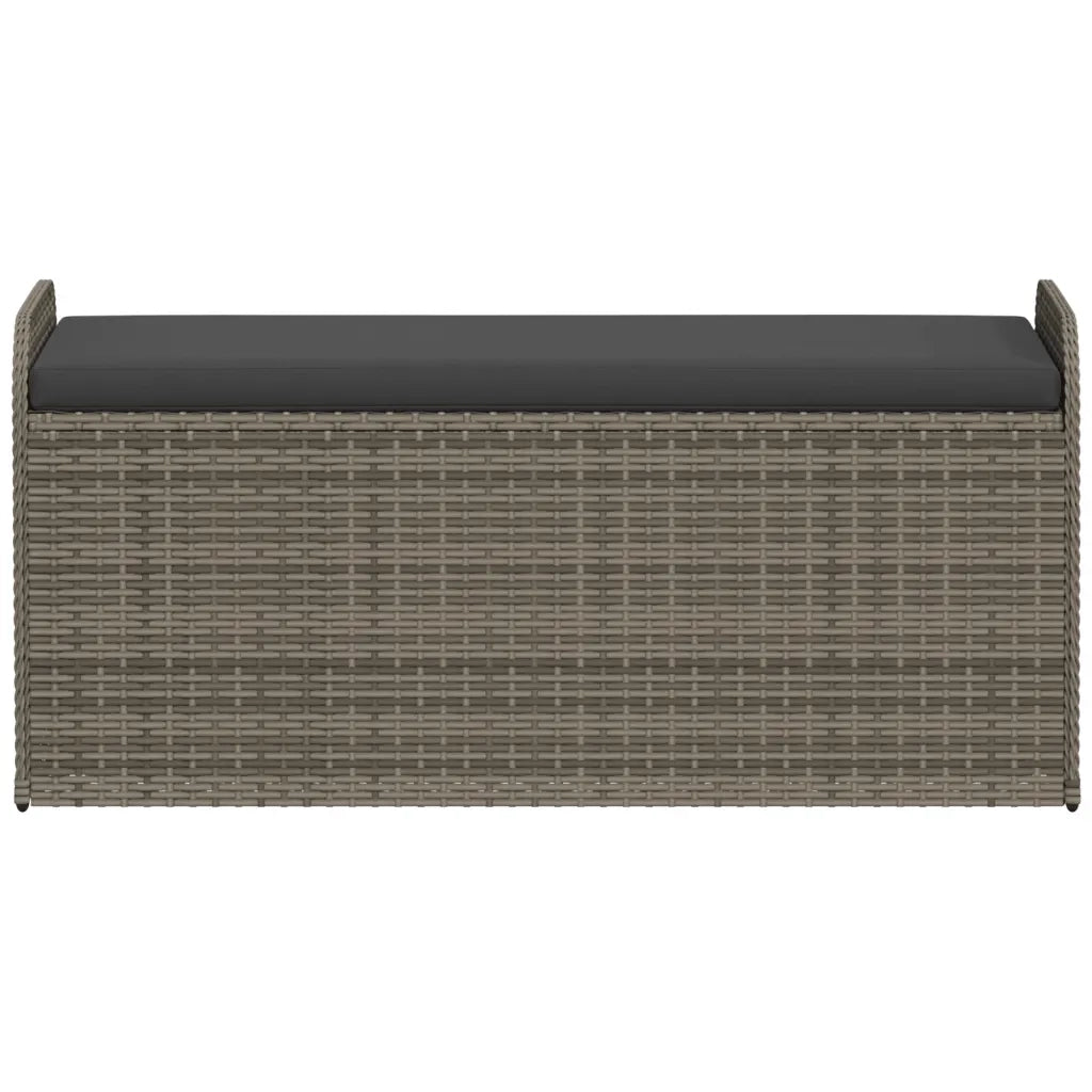 Cassapanca con Cuscino Grigia 115x51x52 cm in Polyrattan 365728