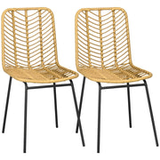 Sedia da pranzo design ¨C zephmum ¨C giallo, metallo e rattan 44x58x85