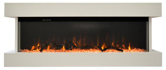 Camino Elettrico da Pavimento Effetto Fiamma 1500W Alaro Bianco