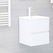 Mobile con Lavabo Integrato Bianco in Legno Multistrato 3071621