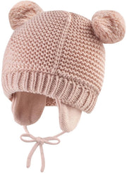 Cappello per bambini con cappuccio - Piumino morbido con orecchie di orso - Cappello per neonati - Cappello caldo per bambini - Cappello con imbottitura in cotone - Cappello per bambini con orecchie di orso