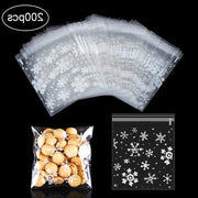 200 confezioni di sacchetti di cioccolatini autoadesivi con fiocchi di neve - per dolci, pasticcerie e regali - imballaggio festivo per le feste di Natale