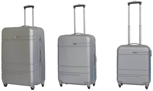 Set 3 Valigie Trolley Rigide in ABS 4 Ruote TSA Ravizzoni Sangria Silver