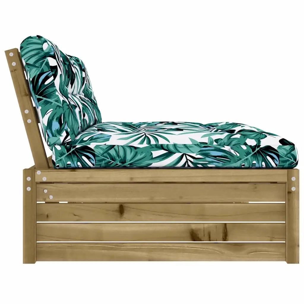 Divano Centrale-Sofa Modulare-Divanetto 120x80 cm in Legno Impregnato di Pino