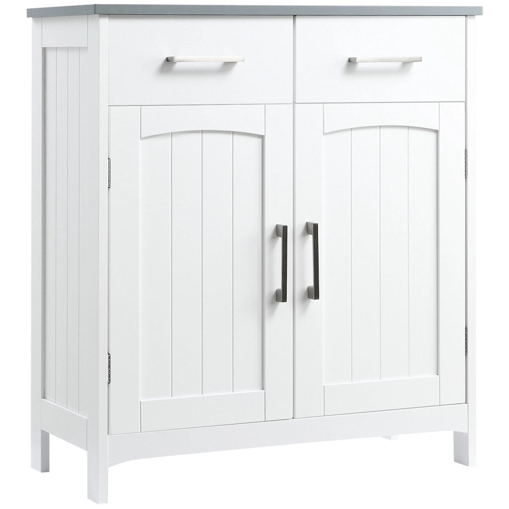 EasyComfort Mobiletto Bagno con 2 Ante, 2 Cassetti e Ripiano Regolabile, in MDF, 68x33x76cm