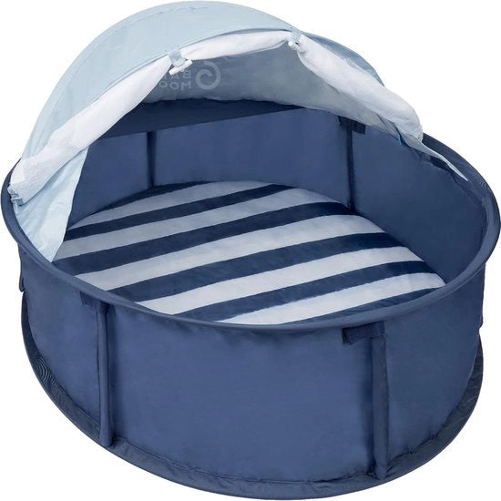 Ombrellone per Bambini con Area di Gioco e Letto con Protezione UV SPF 50+, con Coperta di Matelasse