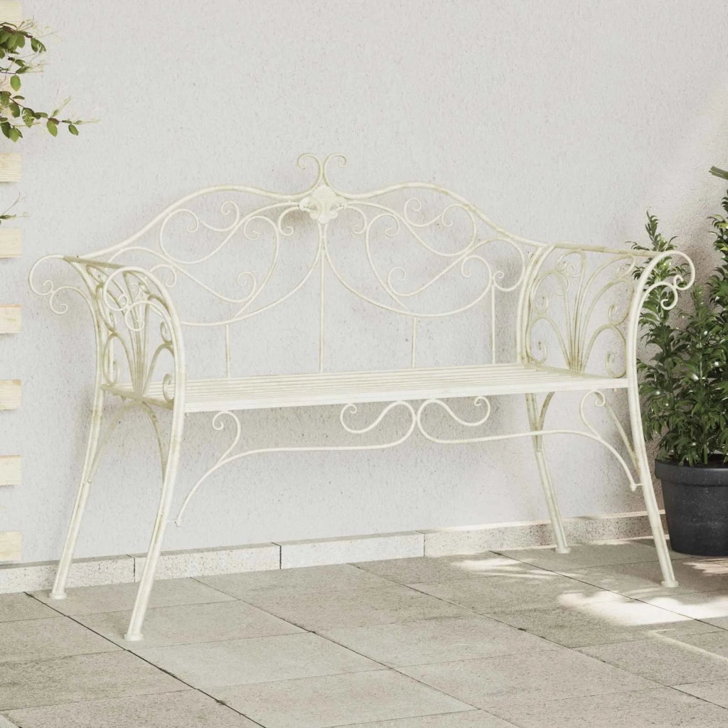 Panchina da giardino 2-Numero di posti 130 x 47 x 90 cm Acciaio 42029544