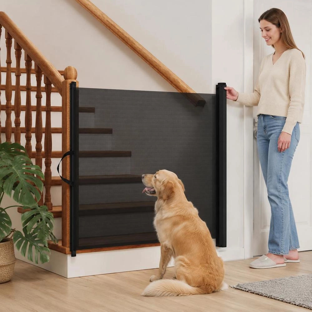 Extendable Pet Barrier, Black, 82.5 X 125 Cm