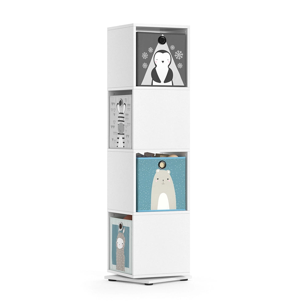 Vicco Libreria bambini Bianco 35.2 x 144.2 cm con 4 scatole pieghevoli