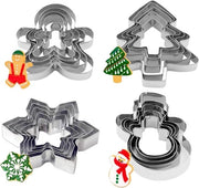 Set di 20 forme di stuzzo a forma di stella per biscotti di Natale, come biscotti di zenzero, fiocchi di neve e alberi di Natale
